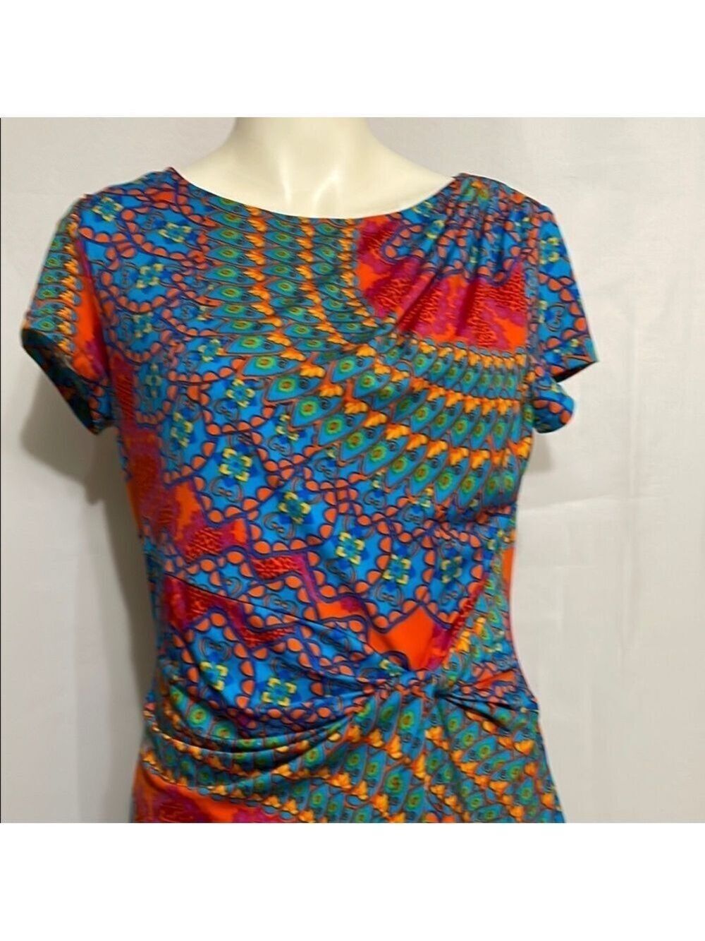 Ellen Tracy Multi Color Sheath Dress Sz 8P - Picture 3 of 14